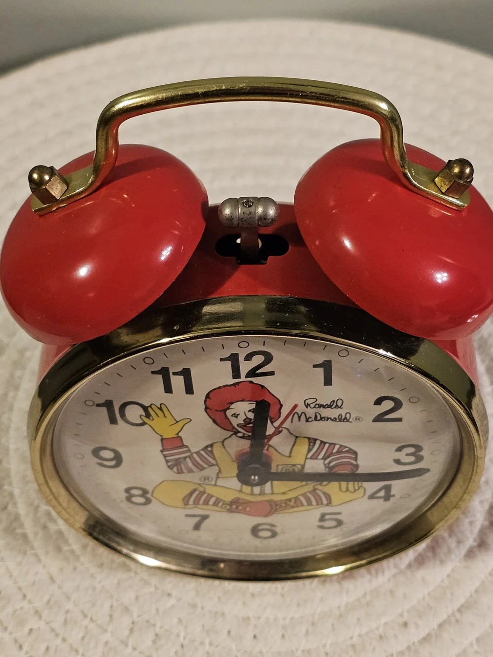 Ronald McDonald Vintage Two-Bell McDonald's Alarm Clock Made In Brazil